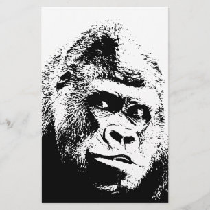 Papelaria Gorila Pop Art Preto e Branco