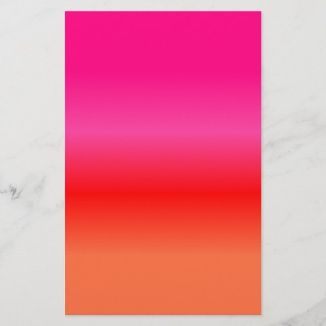 Papelaria Gradiente rosa, vermelho e laranja (Frente)