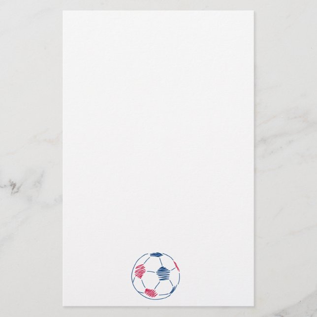 Papelaria gráfico do futebol vermelho e azul (Frente)