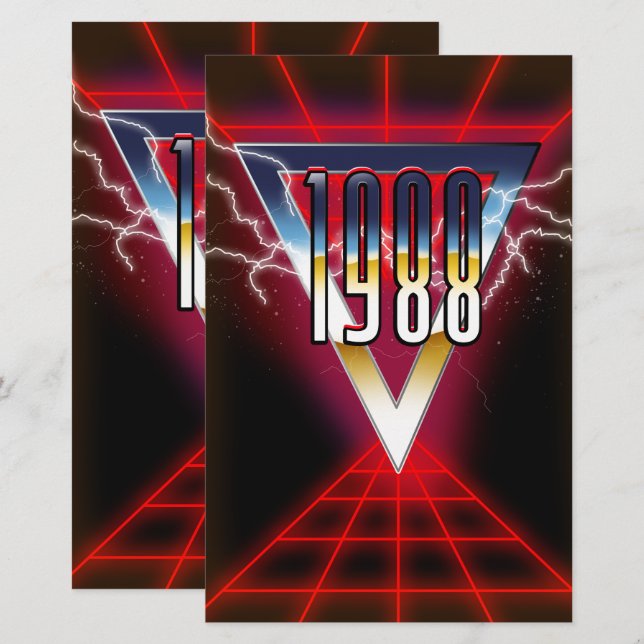 Papelaria gráfico tech noir de 1988 (Frente/Verso)
