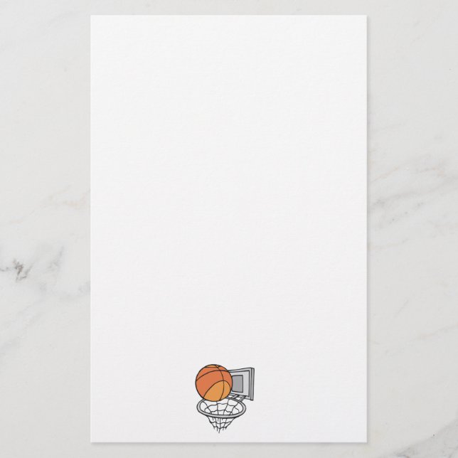 Papelaria gráfico vetorial de basquetebol e rede (Frente)
