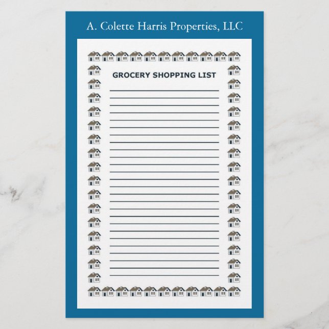 Papelaria Gráficos de Nota de Grocería- Design 2 (Frente)