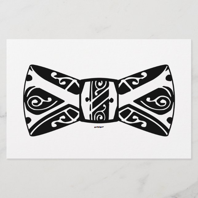 Papelaria Gravata Borboleta Preta e Branca (Frente)