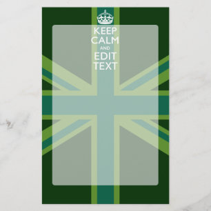 Papelaria Green Teal Keep Calm And Have Your Text Union Jack