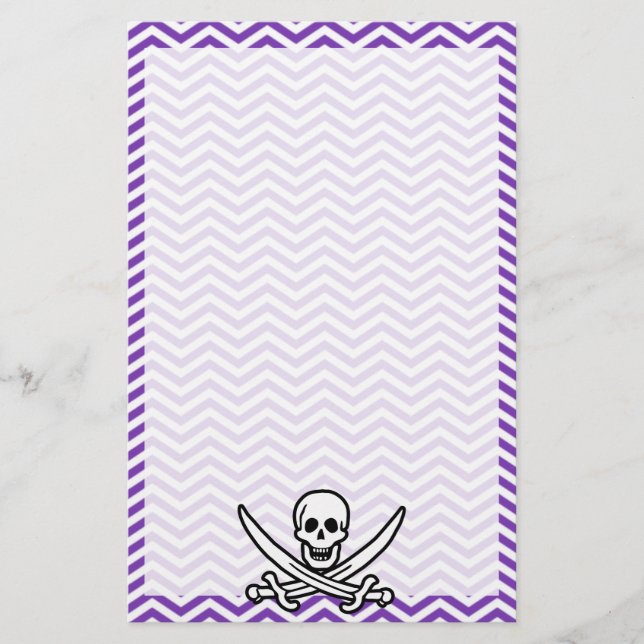 Papelaria Grelhas De Cevão Roxo De Uva; Jolly Roger (Frente)