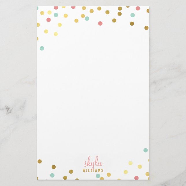 Papelaria Gritante de ouro, dourado, confete (Frente)
