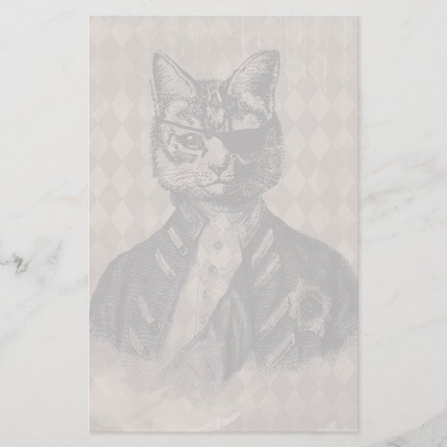 Papelaria Grunge do gato do Harlequin (Frente)