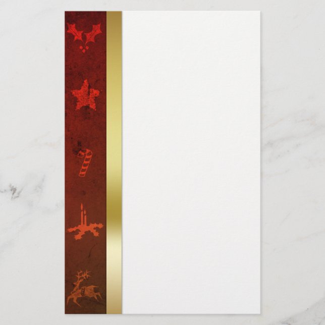 Papelaria Grungy Vintage Dourado Natal (Frente)