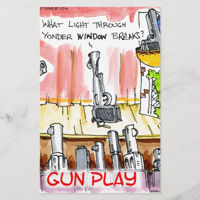Papelaria GunPlay Desenho Engraçado (Frente)