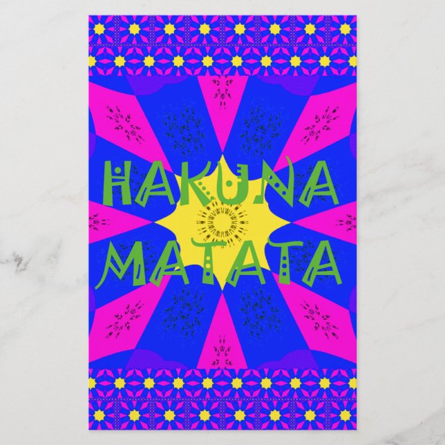 Papelaria Hakuna Matata Belos Design de Cores Incríveis (Frente)