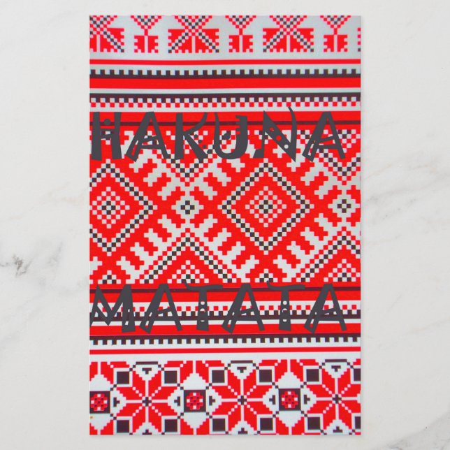 Papelaria Hakuna Matata - Sem preocupações Coleção de Artes  (Frente)