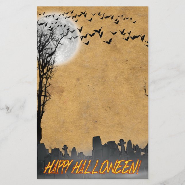 Papelaria Halloween Graveyard Scene Silhouette (Frente)