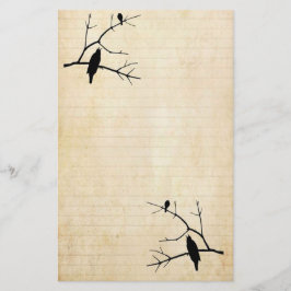 Papelaria Halloween Raven e Owl Old Paper Papel de carta