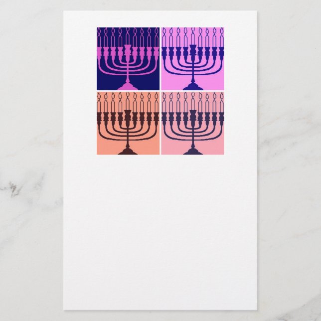 Papelaria Hanukkah Menorah (Frente)