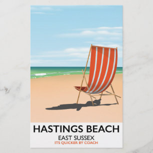 Papelaria Hastings Beach, East Sussex viagens vintage