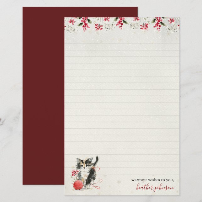 Papelaria Hearthlight Notes Inverno Kit de Gatinho Personali (Frente/Verso)
