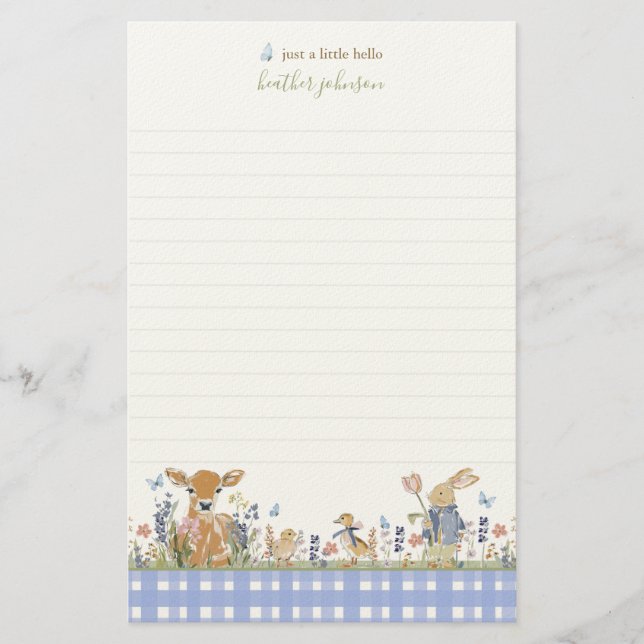 Papelaria Hearthlight Notes Spring Soft Meadow Gingham (Frente)