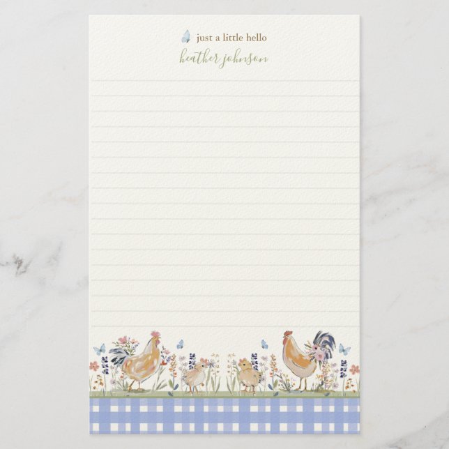 Papelaria Hearthlight Notes Spring Soft Meadow Gingham (Frente)