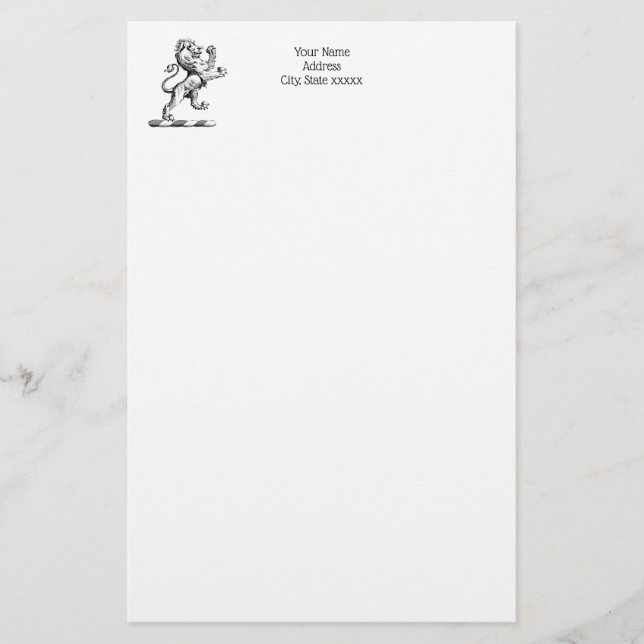 Papelaria Heraldic Lion Crest Emblem (Frente)