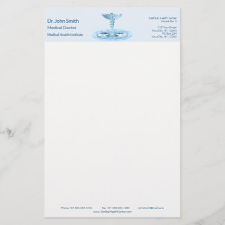 Papelaria Hermes Azuis Rod Caduceus Água Espeta Medicina