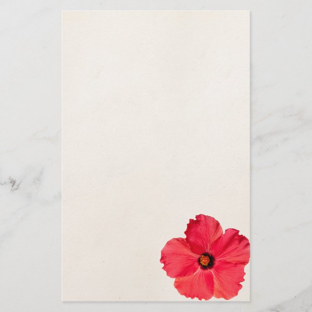 Papelaria Hibiscus - flor tropical personalizada do rosa (Frente)