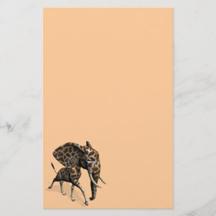 Papelaria Híbrido Estranho de Elefante e Girafa