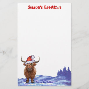 Papelaria Highland Cow Christmas