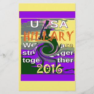 Papelaria Hillary for USA Presidente Somos Mais Fortes