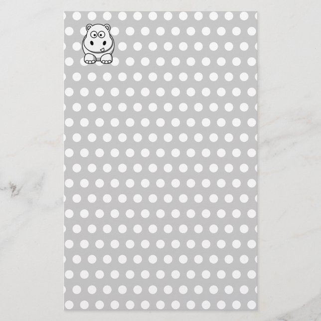 Papelaria Hipopótamo Branco Fofo (Frente)
