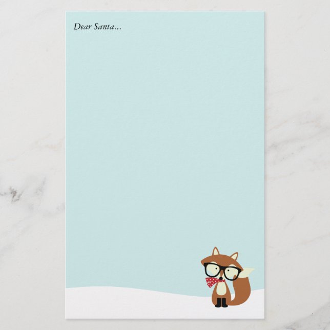 Papelaria Hipster de Natal Fox (Frente)