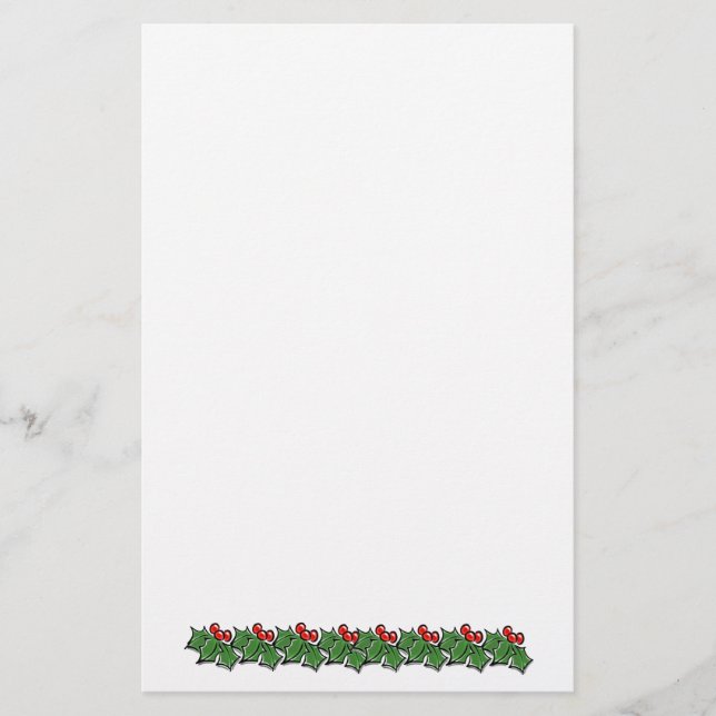 Papelaria Holly Leaves, Holly berry, coroa de Natal (Frente)