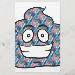 Papelaria holograma poop emoji