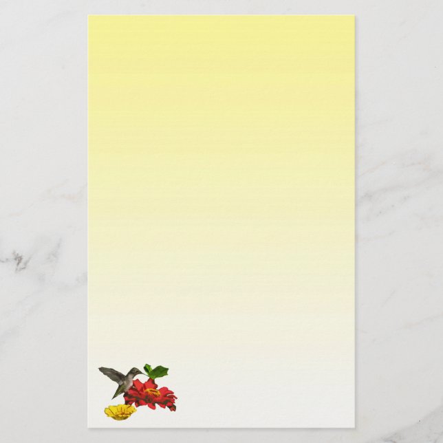 Papelaria Hummingbird na Zinnia (Frente)
