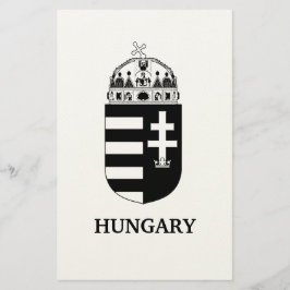 Papelaria Hungarian Coat of Arms Contemporary Monochrome Art