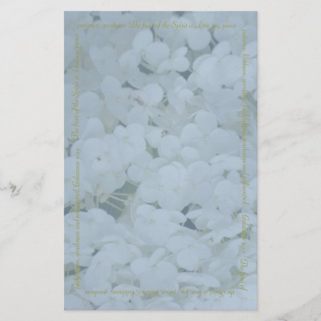 Papelaria Hydrangea & fruta do papel de carta B do creme do (Frente)
