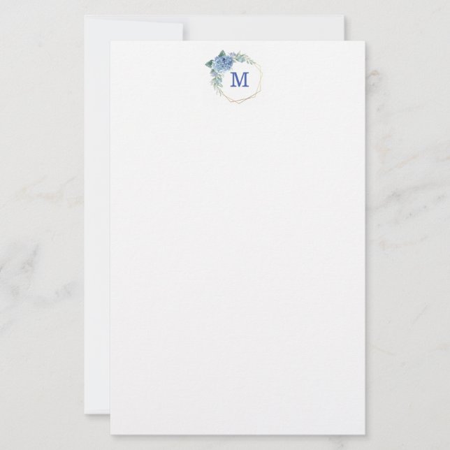 Papelaria Hydrangea Stationery Paper (Frente)