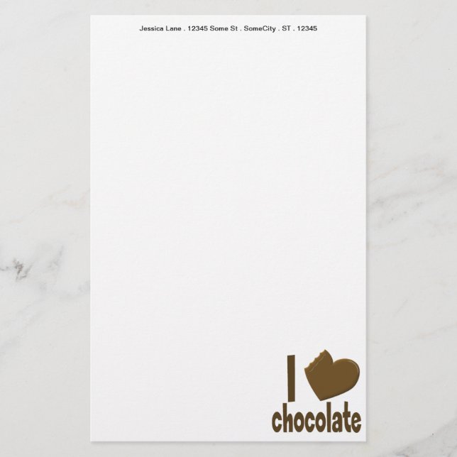 Papelaria I Heart Love Chocolate (Frente)