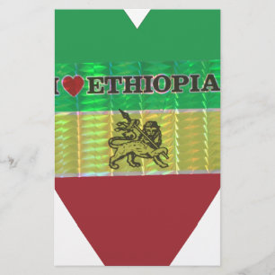 Papelaria I Love Heart Etiópia: Flag Art Motif