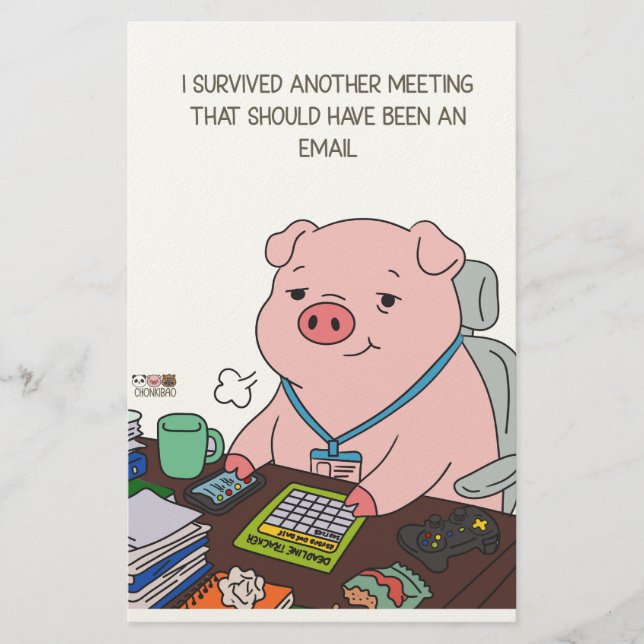 Papelaria I Survived Another Meeting (Frente)