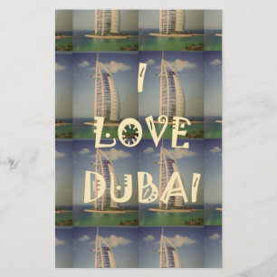 Papelaria Iconic Dubai: design de Vetor "Eu Amo Dubai"