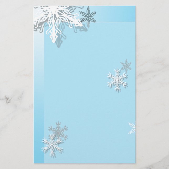 Papelaria Icy Snowflake Papel de carta (Frente)