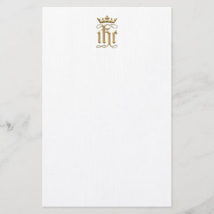 Papelaria IHC "3-D" dourado com coroa