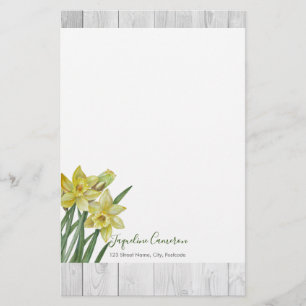 Papelaria Ilustração Botânica de Daffodils de Aquarelas