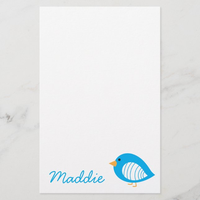 Papelaria Ilustração colorida de ave (Frente)