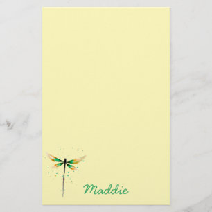 Papelaria Ilustração de cor de água doce Dragonfly