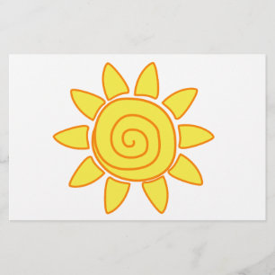 Papelaria Ilustração de Crianças Desenhando o Sol Fofa