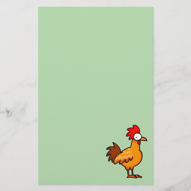 Papelaria Ilustração de Frango de Desenho Animado Divertida (Frente)