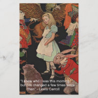 Ilustração de Lewis Carroll e Citação de Mudança d
