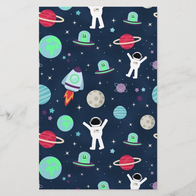 Papelaria Ilustração de padrão de espaço (Frente)