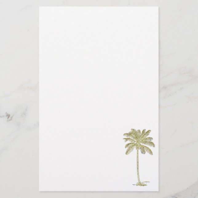 Papelaria Ilustração de Palmeira de Coco Praia Tropical (Frente)